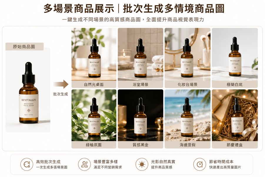 多場景商品展示示意